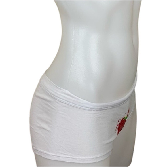 Heaven Scent Intimates White Panty SMALL Boyshort Strawberry Perfume Cotton NEW - Picture 5 of 7